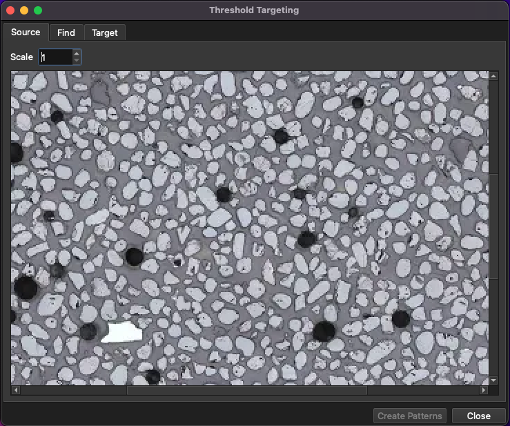 A screenshot of the Threshold Targeting window